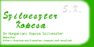 szilveszter kopcsa business card